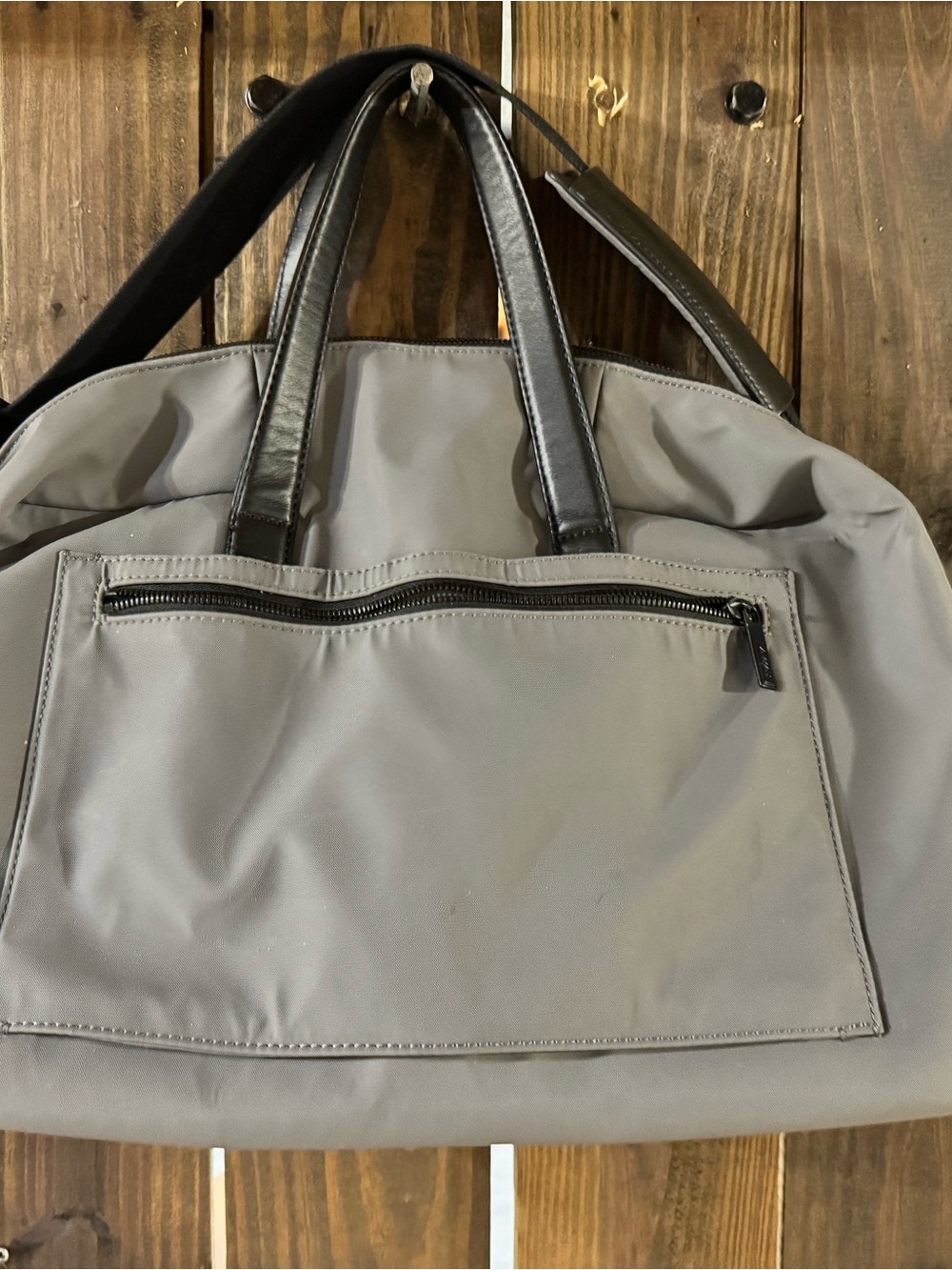 Away Gray Duffel with Black Handles
